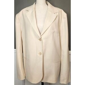 ZARA Oyster‎ White Blazer NWT Carolyn Bessette 90s Style Cotton Minimalist 2XL